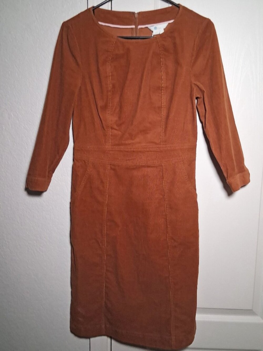 Boden Corduroy Dress in Rust - Size 4L NWT